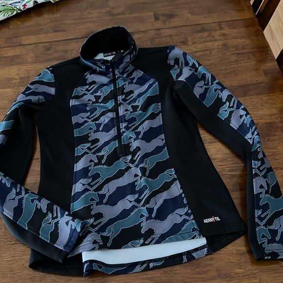 Kerrits Plush Printed Winter Half Zip Top - Picture 4 of 8